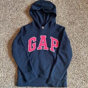 GAP Kids Dark Blue Hoodie with Pink Logo